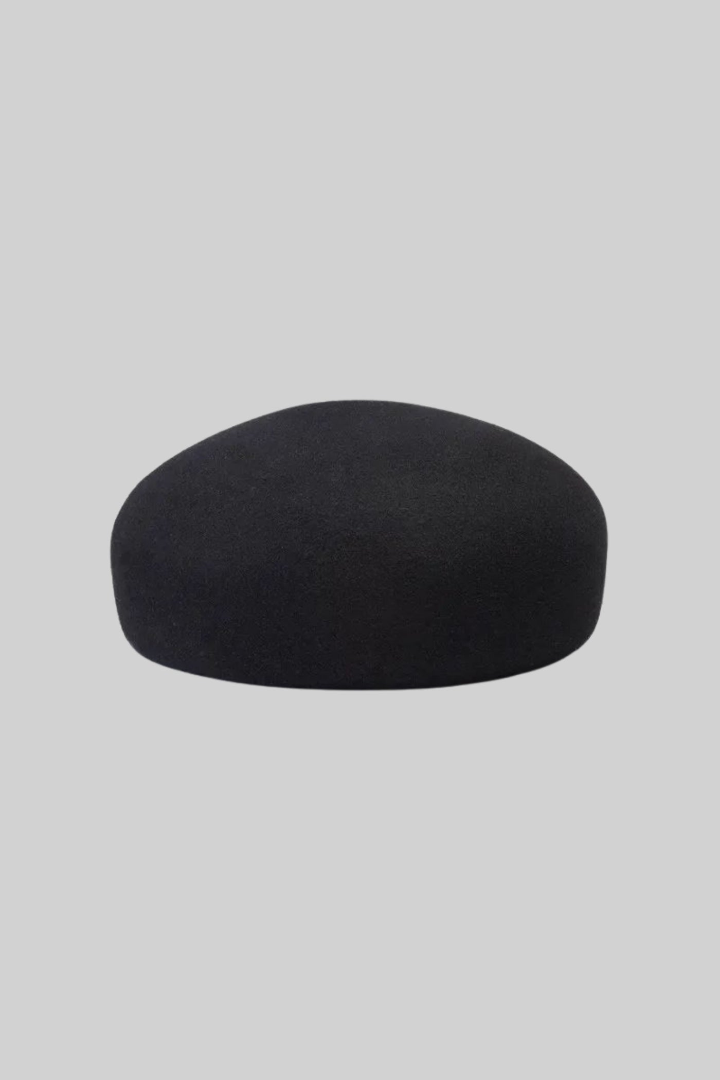 Wool Felt Structured Beret – Black
