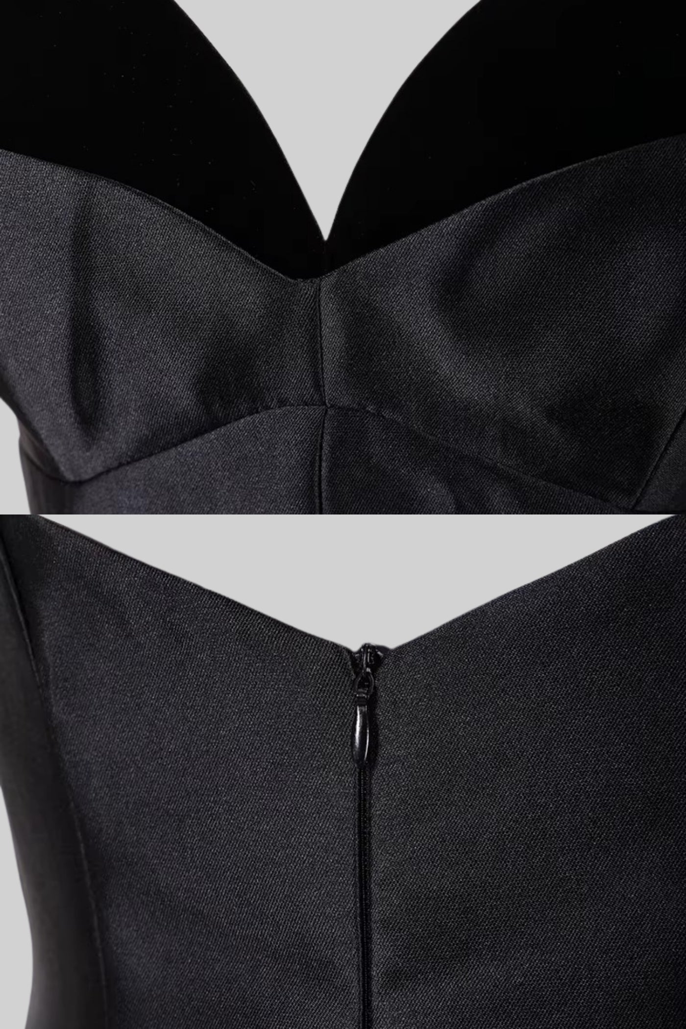 Rochie mulată fără mâneci, cu decolteu în formă de inimă și fustă evazată până la genunchi - Negru