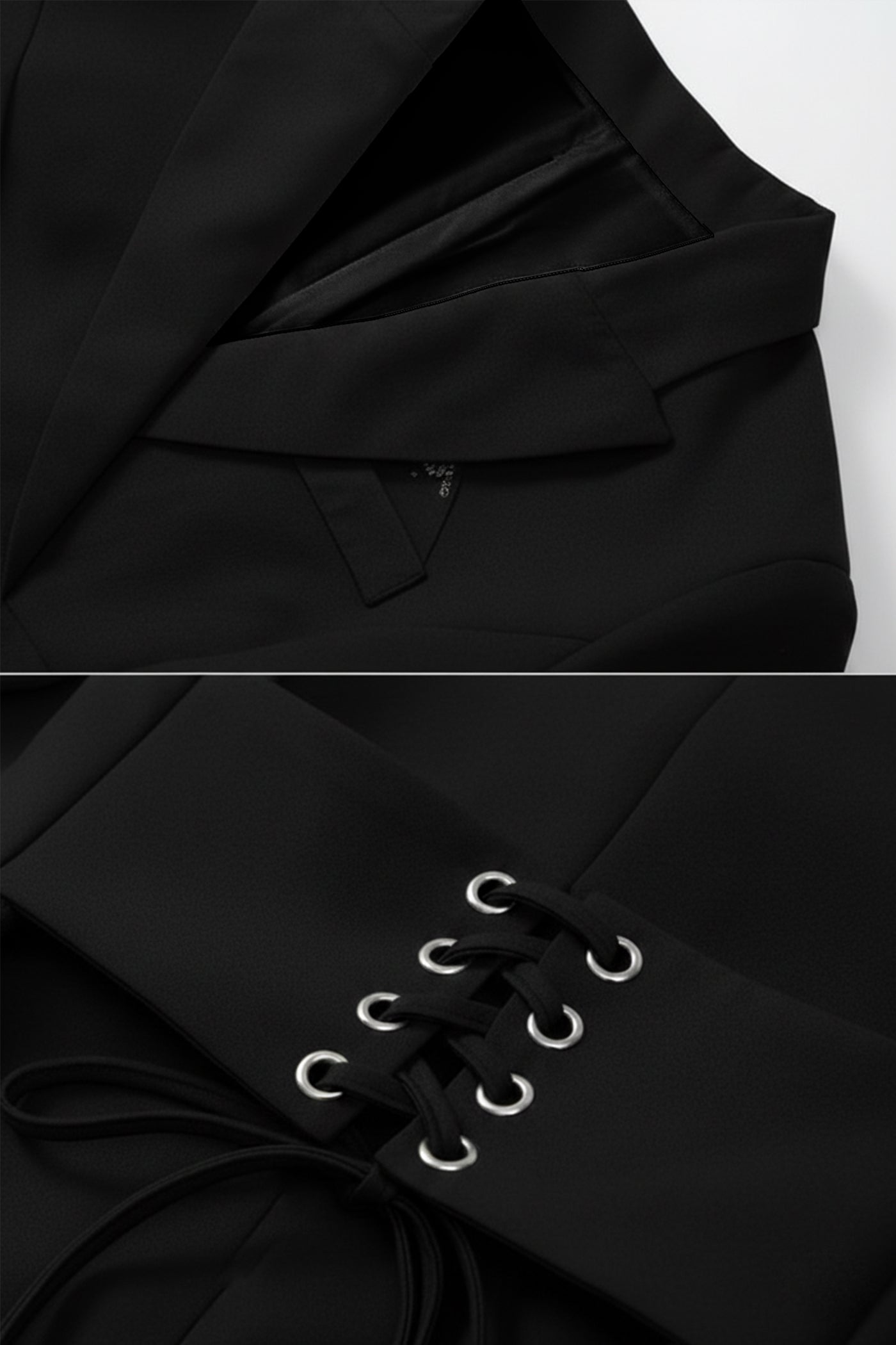 Rochie Mini Structurată cu Blazer și Talie Corset – Negru