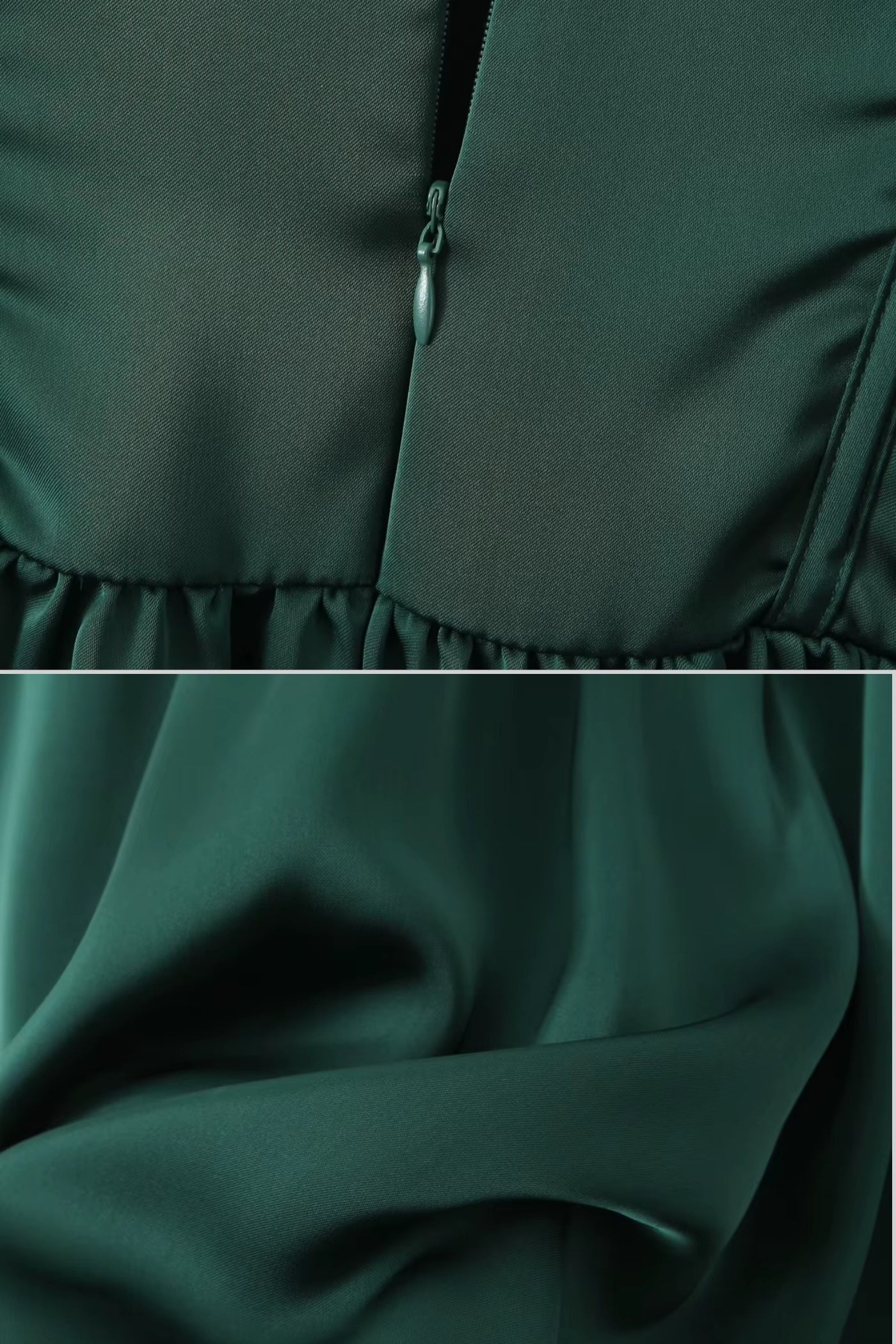 Elegant Sleeveless Corset Dress With Deep V-Neckline - Dark Green