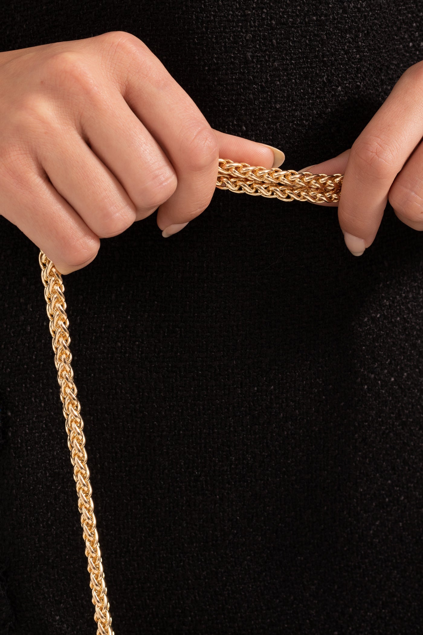 Geantă țesută strălucitoare cu aplicații sclipitoare de rhinestone - Aurie