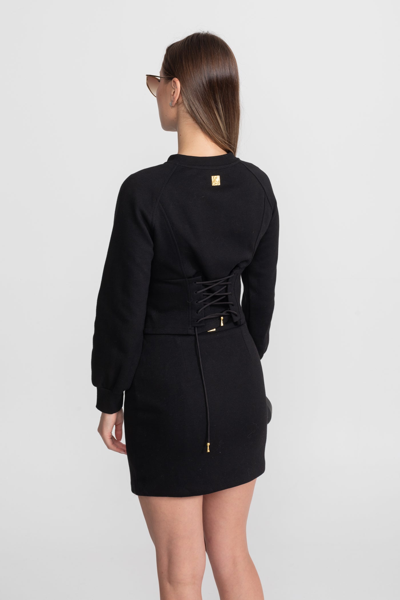 Embellished Button Co-ord Set – Black