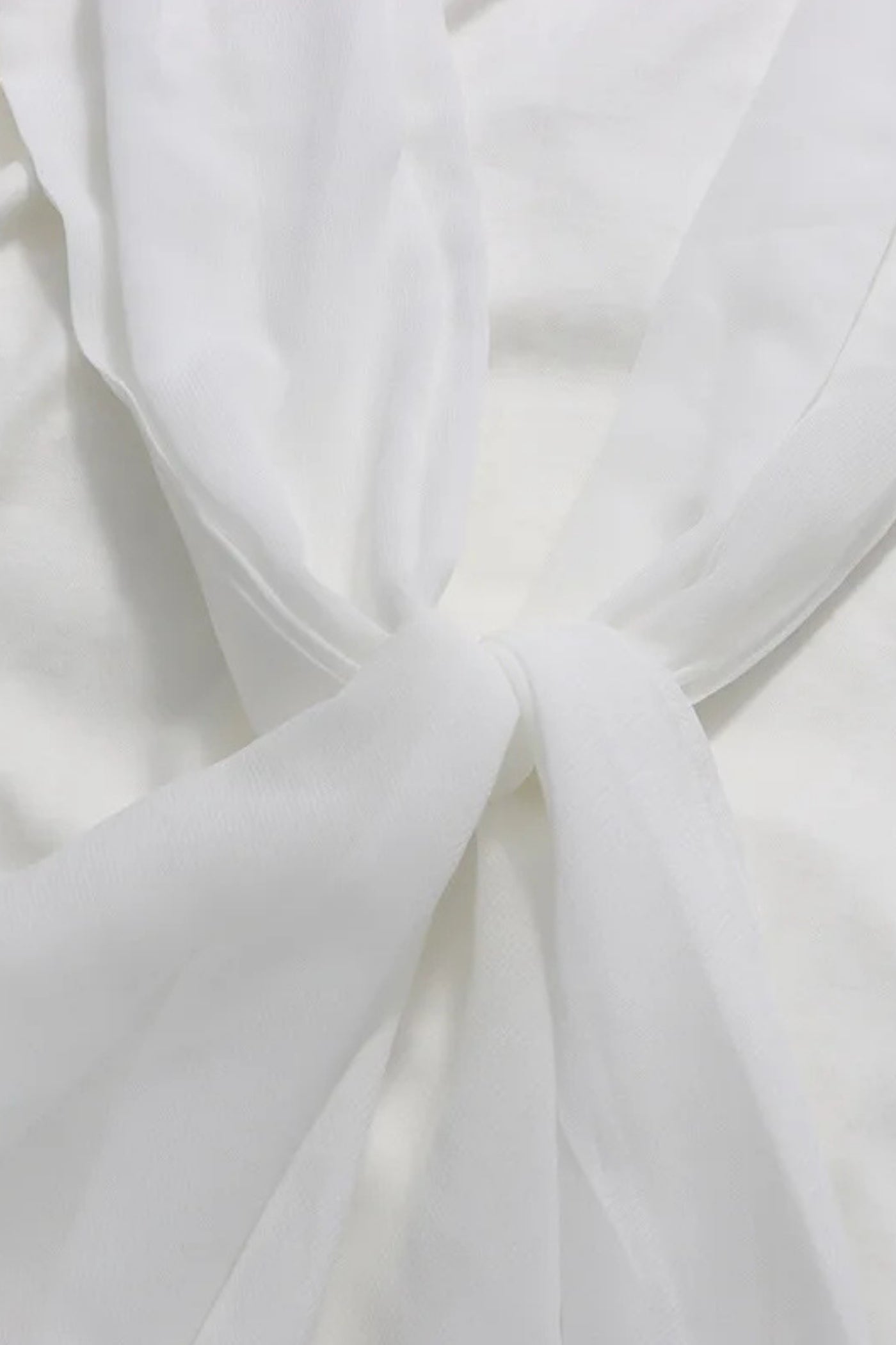 Draped Long Sleeve Maxi Dress With Cape Overlay With Knot Front Detail  - White
