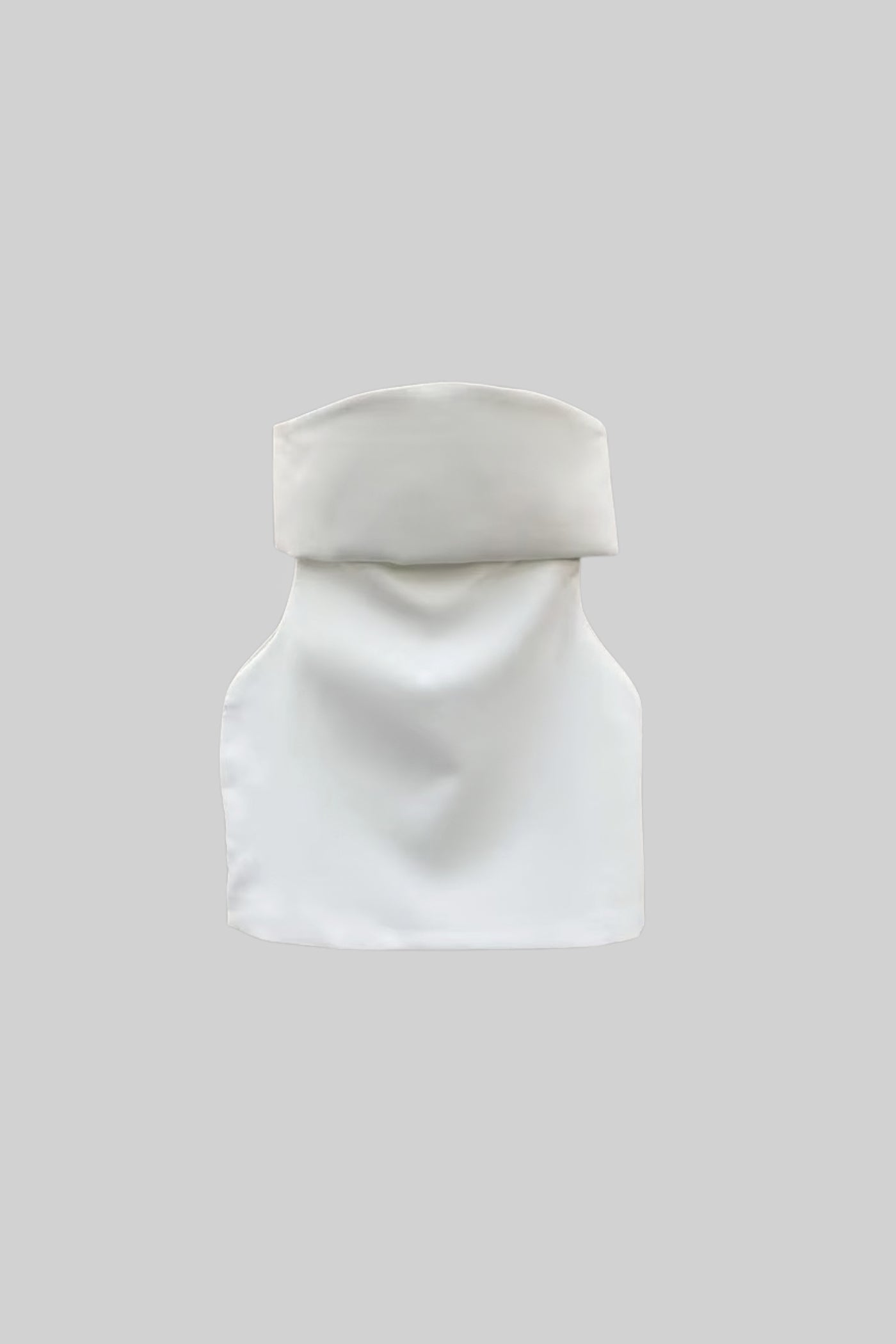 Rochie mini elegantă fără bretele cu tiv evazat - Alb 