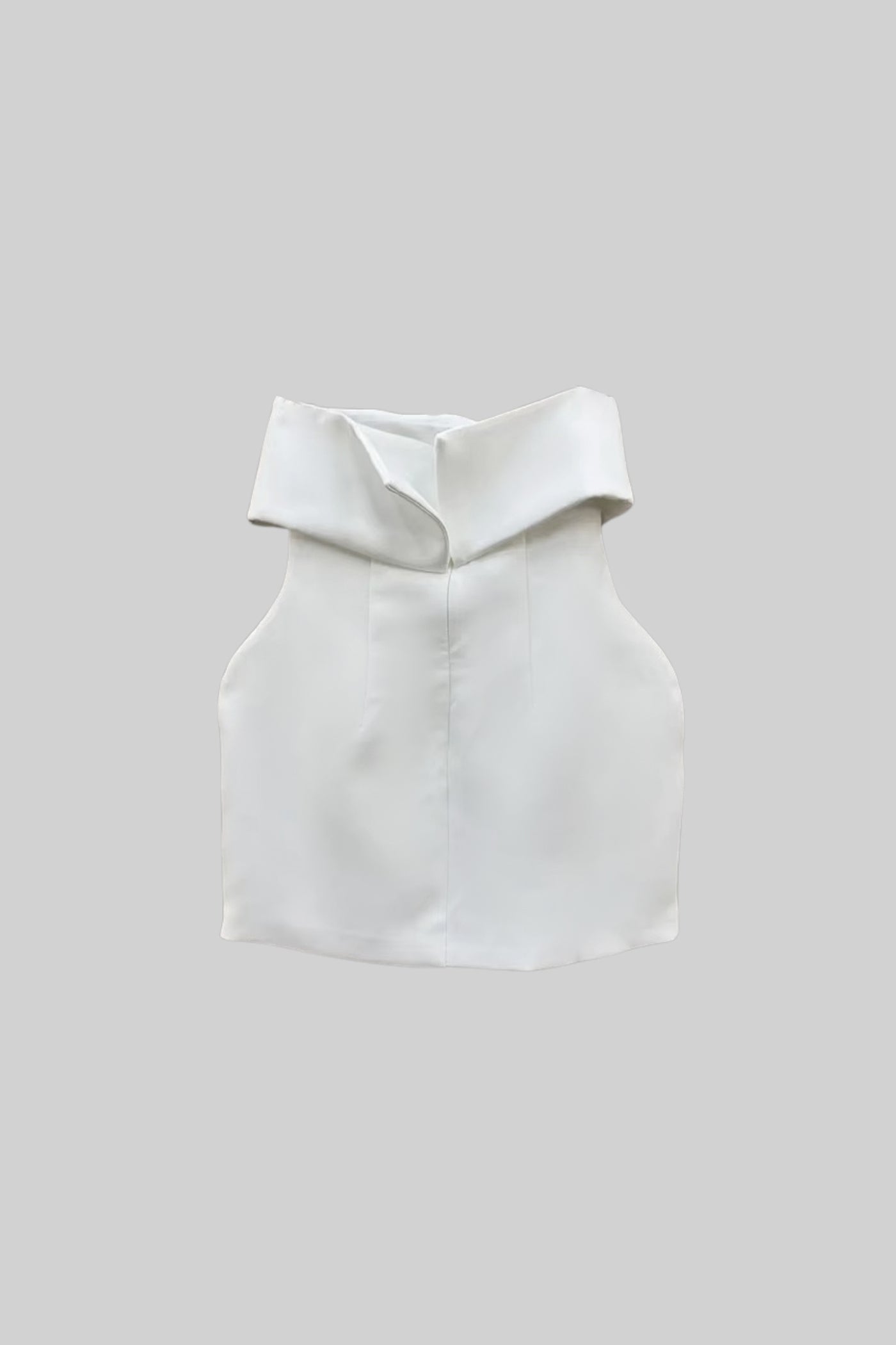 Rochie mini elegantă fără bretele cu tiv evazat - Alb 