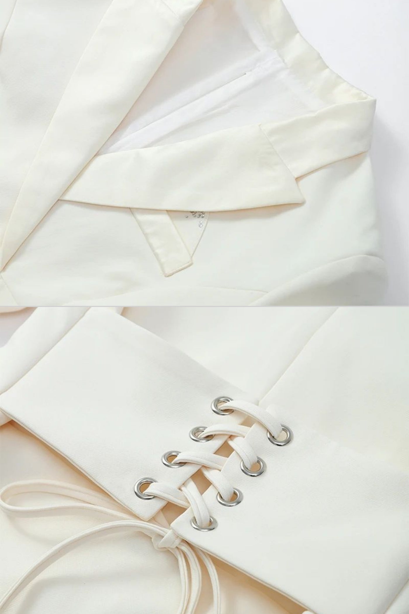 Rochie sacou mini structurată cu talie tip corset – Ivoire 