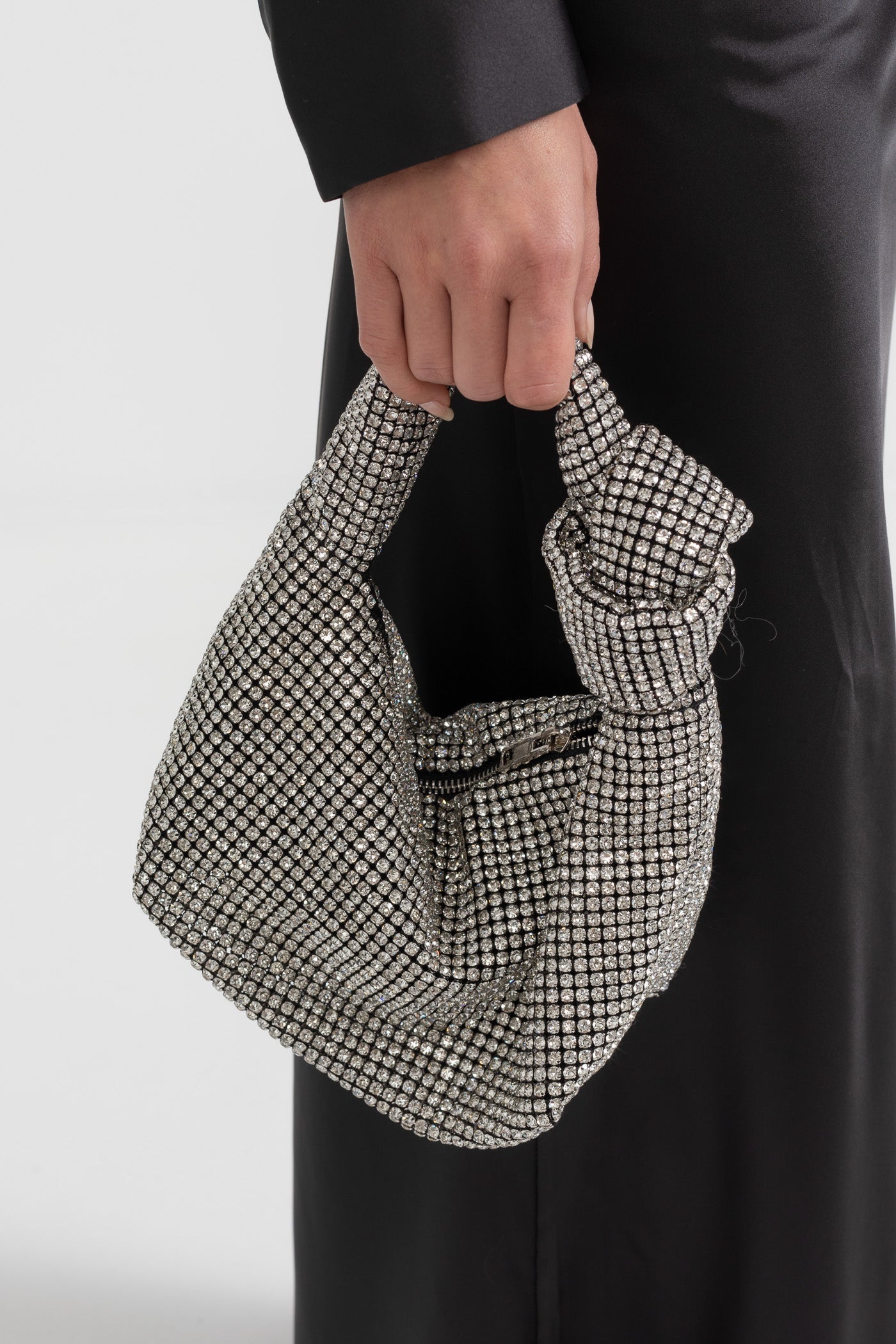 Geantă Tote Extravagantă Metalizată - Argintie 