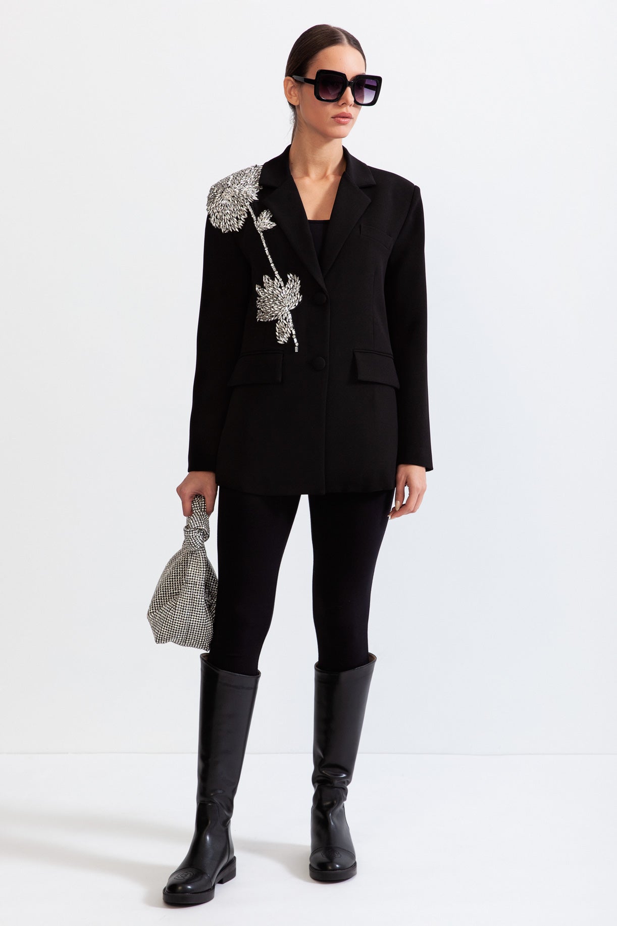 Sacou cu un singur rând de nasturi Jewel - Negru 