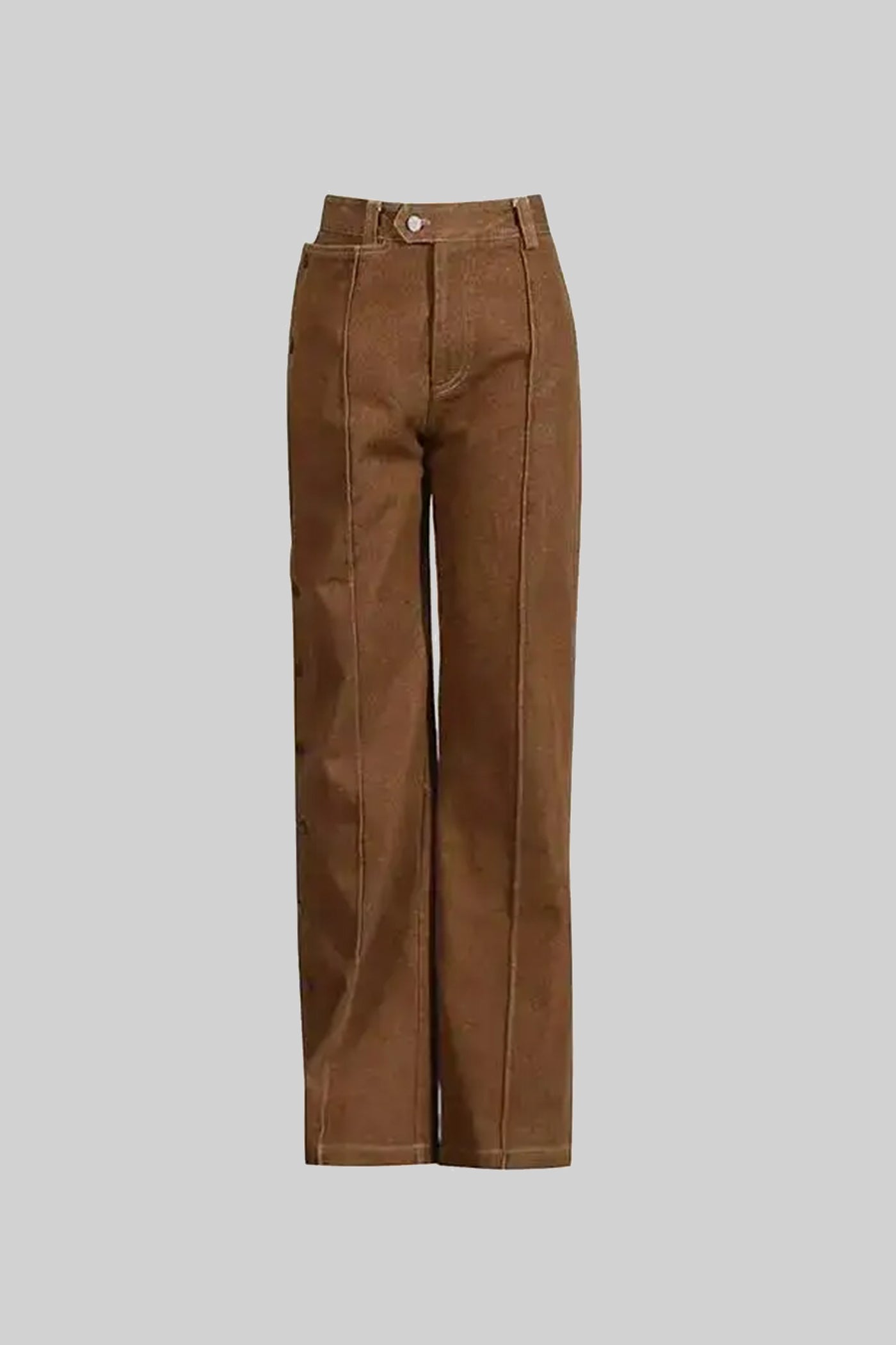 Suede Co-Ord Set With Tie-Neck Cropped Jacket And Wide-Leg Trousers - Brown