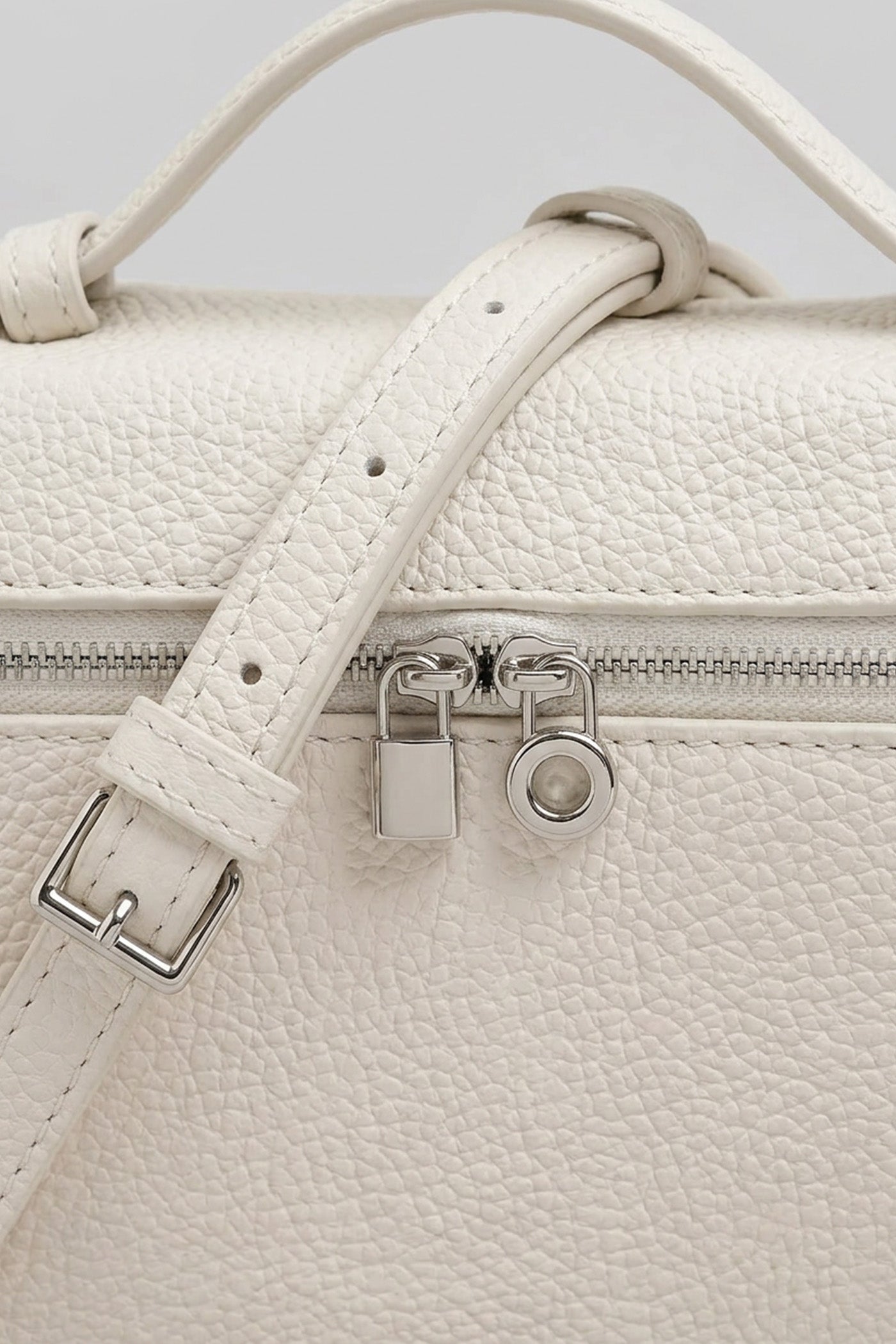 Geantă Vanity Structurată cu Mâner Superior - Alb 